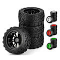 Miniatyrbilde 3 av 5: 4 stk. 118MM 1/10 RC Dekk Hjul Skuminnlegg 12mm Hex for Arrma Redcat, Gul
