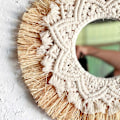 Miniatyrbilde 4 av 5: Nordisk Halmvevd Hotell Bed and Breakfast Vegg Boho Dekor Håndvevd Speil Veggdekorasjon Makrame