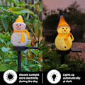 Miniatyrbilde 4 av 5: Vanntett Solar Snømannlampe Utendørs Snømann LED Hagelys Juleplen Snømann Landskapslys Jordplugglys red