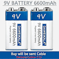 Miniatyrbillede 2 af 4: 9V 6600mAh Li-ion Genopladeligt Batteri Type-c USB Batterier 9V Lithium Til Multimeter Mikrofon Legetøj Fjernbetjening Ktv