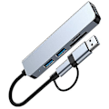 Miniatyrbilde 1 av 5: 7-i-1 Dockingstasjon USB-C Aluminium Lading USB 3.0 HDMI-kompatibel PD/TF-kort