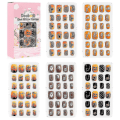 Miniatyrbild 1 av 4: Förpackning med 120 st Barns Lösnaglar Tryck Söta Förlimmade Full Täckning Akryl Nagel Tip Kit 5