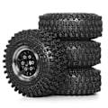 Miniatyrbilde 3 av 5: 4 stk. 55mm 1.0 tommers Metall Beadlock Hjuldekk for 1/18 1/24 RC Crawler Bil TRX4M SCX24 Oppgraderingsdeler