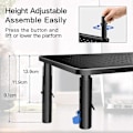 Miniatyrbillede 3 af 4: Hæve-/sænkebord til stationær computer, justerbar laptop-skrivebordshøjde, ergonomisk metalskærmholder med mesh-platform til laptop, computer