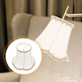 Miniatyrbillede 4 af 4: Stof Lampeskærm Clip On Pære, Spand Stof Lampeskærm, Bordlampe Beskyttelse Lampeskærm, Lysekrone, Væglampe, Kertepære, Gulvlampe (hvid) U