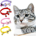 Miniatyrbild 4 av 5: 4 katt halsband med klockor och rosetter för snabbkoppling, justerbara djurhalsband, katt halsband, kattungar, små djur inomhus och utomhus