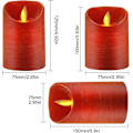 Miniatyrbillede 2 af 4: 3 stk. LED Flakkende Flammelys, Med Timer Fjernbetjening, 7,5x10/12,5/15cm, Til Julehjem Dekoration Bryllup Kirke Fest Have, LED Elektro