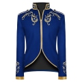Miniatyrbilde 1 av 2: Menns Mote Hoff Prins Uniform Gullbrodert Jakke Blue S