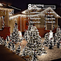 Miniatyrbilde 2 av 5: Lyslenke til jul innendørs og utendørs, 20M 200 LED Kaldhvit Elektrisk Lyslenke 8 Moduser Vanntett LED-lys for Juledekorasjon Fest Bryllup