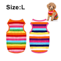 Miniatyrbillede 2 af 5: 2 Stykker Hunde Regnbue Stribede Skjorter Kæledyrstøj Bløde Hvalpe Sommer T-shirts Komfortable Hunde Stribede Skjorter Åndbare L