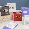 Miniatyrbilde 5 av 5: 2023 Kalender Minimalistisk Dekorativ Selvstående Lett Sidevending Fleksibel Daglig Plan Solid Farge Juli 2022 Til Desember 2023 Skrivebordskalender F