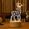 Miniatyrbilde 1 av 5: Romantisk Kjærlighet 3D Akryl LED Lampe for Hjem Barnas Nattlys Bordlampe Julebord Dekor Valentinsdag Nattbordslampe Elk
