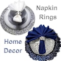 Miniatyrbilde 4 av 5: 12 stk. Krystallglass Serviettringholder, Glam Knuste Diamant Borddekorasjoner Bling Serviett