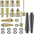 Miniatyrbillede 1 af 5: 24 stk. Messing Cykelpumpe Adapter Sæt - Ventil Adapter Konverter Kit