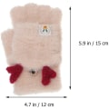 Miniatyrbillede 5 af 5: Dame Flip Plys Handsker Kunstpels Halv Finger Handsker Fingerløse Handsker Votter Udendørs Håndbeskytter Til Børn Piger (beige)