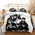 Pikkukuva 1 / 2: Bts 3D-tulostettu vuodevaatesetti pussilakana peittopäällinen tyynyliina lasten lahja väri 6 US TWIN 173x218cm