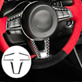 Miniatyrbilde 5 av 5: 3 stk. Rattknapp Ramme Trim Karbonfiber Klistremerke Passer for Mazda MX?5 ND 2016?2020