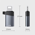 Miniatyrbild 4 av 4: ADS-616B Lightning Hane till Typ-C Hona Mini Konverterare Portabel OTG Adapter Silver