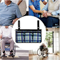 Miniatyrbillede 5 af 5: Kørestolstaske, Kørestolstaske, Kørestolssidetaske til armlæn med refleksstribe til rollatorer, el-scootere, rollator tilbehør (Mesh)