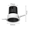 Miniatyrbillede 3 af 5: Fokuserende Spotlight Justerbar Strålevinkel Forsænket Lys 10W 220V Rund Aluminium Legering Forsænket Lys