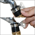 Miniatyrbillede 4 af 5: Rund vandhaneforbindelse, 1/2'' til 3/4'' diameter messing slangekoblinger Universal havevandhaneadapter