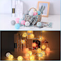 Miniatyrbild 2 av 3: Ljusslinga Bomullsbollar Batteri - 3,3m 20 LED-lampor Sovrumsbelysning Macaron-