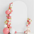 Miniatyrbilde 4 av 5: 5FT 65x150cm U-Formet Bakgrunnsbue Ramme Stativ Elastisk Trekk for Bryllupsseremoni Bursdagsfest White