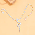 Miniatyrbillede 3 af 5: Stonefans Glitrende Rhinestone Slange Vedhæng Ankelkæde Dame Boho Strand Kurve Ankelkæde Silver Plated