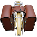 Miniatyrbillede 4 af 5: Retro Cykel Bagagebærer Taske Læder Bagagebærer Cykeltasker Bageste Sadelpind til Retro Cykel Sadel Bagagebærer Tilbehør