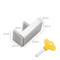 Miniatyrbild 2 av 3: 2-pack kilformade fönsterlås med nyckel, justerbar skjutdörrsram, aluminiumlegering, stöldskydd, säkerhet, 67 mm
