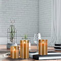 Miniatyrbilde 2 av 5: LED Flammeløse Lys med Timer & Fjernkontroll, Grå Glasslys Gaveeske, Sett med 3 Batteridrevne Pilarlys, 4\" 5\" 6\"