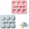 Miniatyrbillede 1 af 5: 2 stk. Silikoneform med hundepote Kattepoteaftryk Forme til hundegodbidder Potechokoladeform Fryser Isform