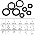 Miniatyrbillede 4 af 5: O-ring sortimentssæt i gummi, 18 størrelser, pakninger, nitril NBR til autoreparation, professionel VVS