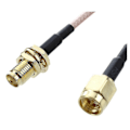 Miniatyrbillede 4 af 4: SMA Hun SMA Han F / M Antenne Tilslutningskabel Adapter Sort + Guld