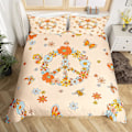 Miniatyrbilde 5 av 5: Groovy Daisy Sengesett King Queen Size Retro Blomster Dynetrekksett Psykedelisk Blomstrete Dynetrekk Mikrofiber Dyne Trekk