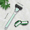 Miniatyrbillede 3 af 5: Genanvendelige manuelle barbermaskiner Sikkerhedsbarbermaskiner med 5 rustfri stål sikkerhedsbarberblade Metal sikkerhedsbarbermaskiner Kvinder Mænd
