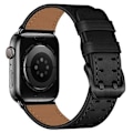 Miniatyrbillede 1 af 5: Kompatibel med Apple Watch Series 10 42mm / 9 8 7 41mm / 6 5 4 SE SE (2022) SE (2023) 40mm / 3 2 1 38mm Urrem Ægte Læder Black