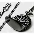 Miniatyrbillede 1 af 5: Lommeur til Mænd Kvinder Quartz Glat Overflade Digital Urskive Lommeur Gave Sort, Retro Tosidet Quartz Lommeur - Flip, Julegave