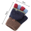 Miniatyrbilde 4 av 5: Barnehansker for jenter gutter 5-10 år gamle mote vinter høst ullvotter halv finger strikket tvunnet clamshell dobbel tykk varme hansker Fo
