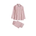 Miniatyrbild 1 av 2: Dam Pyjamas Familj Pyjamas Set, Matchande Pyjamas Dam Långärmad Pyjamas Set Pink Plaid L