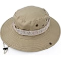 Miniatyrbild 3 av 4: Bredbrättad Solhatt för Utomhusbruk, Klassisk Djungel Combat Armé Stil Solhatt för Fiske, Jakt, Camping - Beige Färg