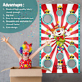 Miniatyrbilde 3 av 4: 2025 Egnet Karneval Klovn Kast Spill Banner med Erteposer for Barn og Voksne i Karnevalsfest Aktiviteter