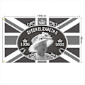 Miniatyrbild 2 av 2: Hennes Majestäts Flagga, Minnesflagga för Drottningen av Storbritannien, 1926-2022 Drottningbanner, Enkelsidigt Tryckt Färgäkta, För Utomhus- och Inomhusbruk 3