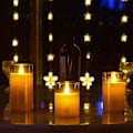 Miniatyrbilde 5 av 5: LED Flammeløse Lys med Timer & Fjernkontroll, Grå Glasslys Gaveeske, Sett med 3 Batteridrevne Pilarlys, 4\" 5\" 6\"