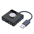 Miniatyrbilde 1 av 5: USB Eksternt Lydkort 3.5mm Jack Volumjusterbar Nettbrett Datamaskin Mikrofon Telefon Ekstern Stereo Lydadapter