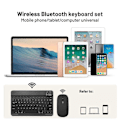 Miniatyrbilde 2 av 5: 10 tommers Bluetooth-tastatur Oppladbart Ultratynt Trådløst Mus- og Tastatursett for Android-nettbrett C