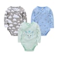 Miniatyrbild 4 av 5: Beibei pyjamas ren bomull mjuk 0-12m baby 2/3/4 stycken Army Green 6-9M