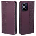 Miniatyrbillede 1 af 5: Kompatibel med HMD Pulse / Pulse+ Etui Pung Læder Telefon Cover Lykke Kløver Prægning DarkPurple