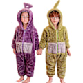 Pikkukuva 1 / 3: Aikuisten ja lasten talviset flanellipyjamat Onesies Söpöt Teletapit Pyjamat Joulu Pijamas Vanhempi-lapsi Asut Vauvojen Anime Cosplay Green aldult M