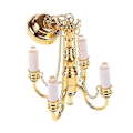 Miniatyrbilde 4 av 5: 1:12 Mini 4 Arm Taklampe Lysekrone LED Lampe Vegglampe Modell Hjemmeinnredning Dekorasjon